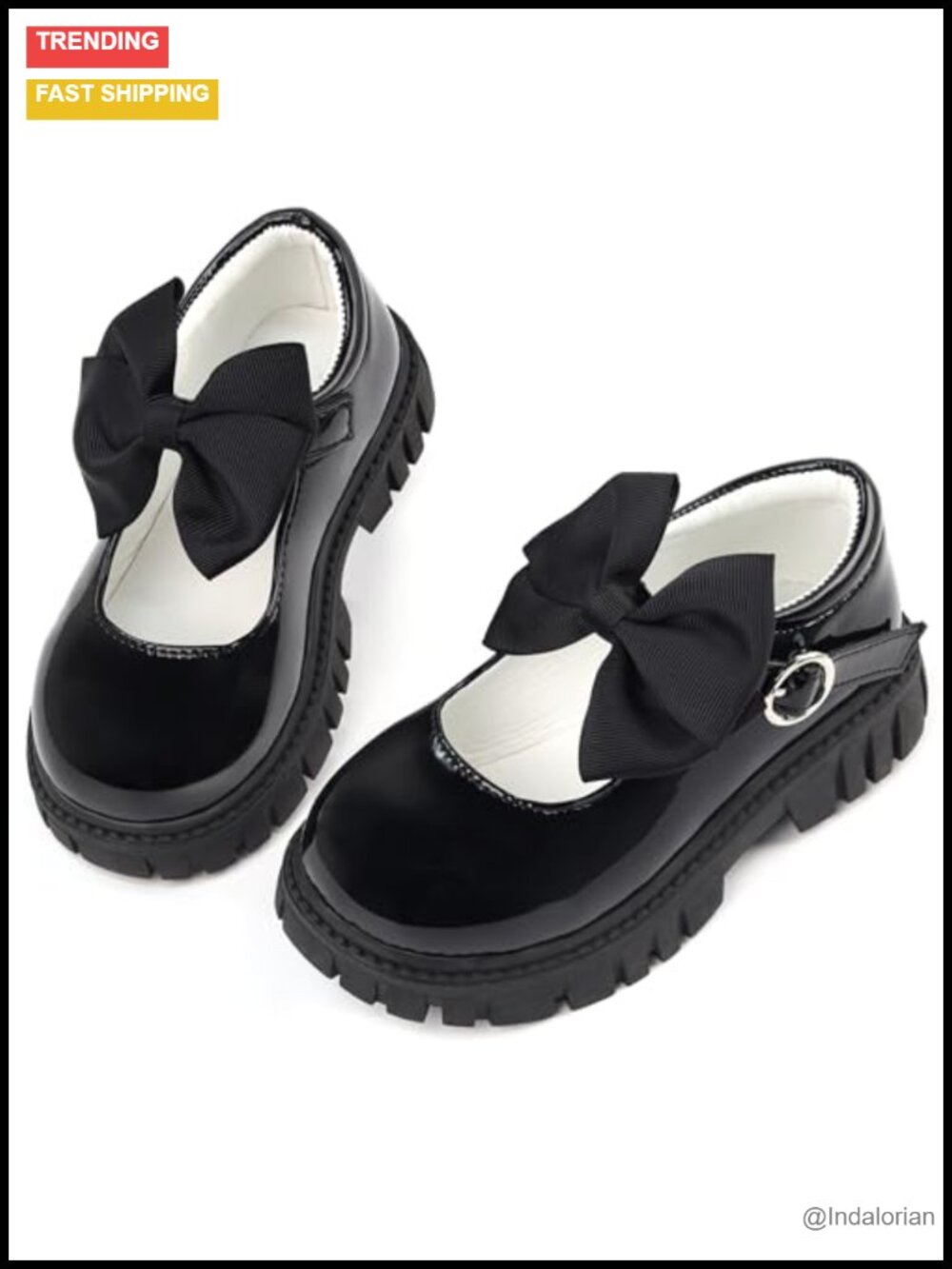 Toddler Girl Dress Shoes Mary Jane with Bow Wedge Heel Hook and Loop